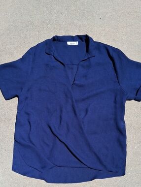 Navy Short-Sleeve Casual Shirt -